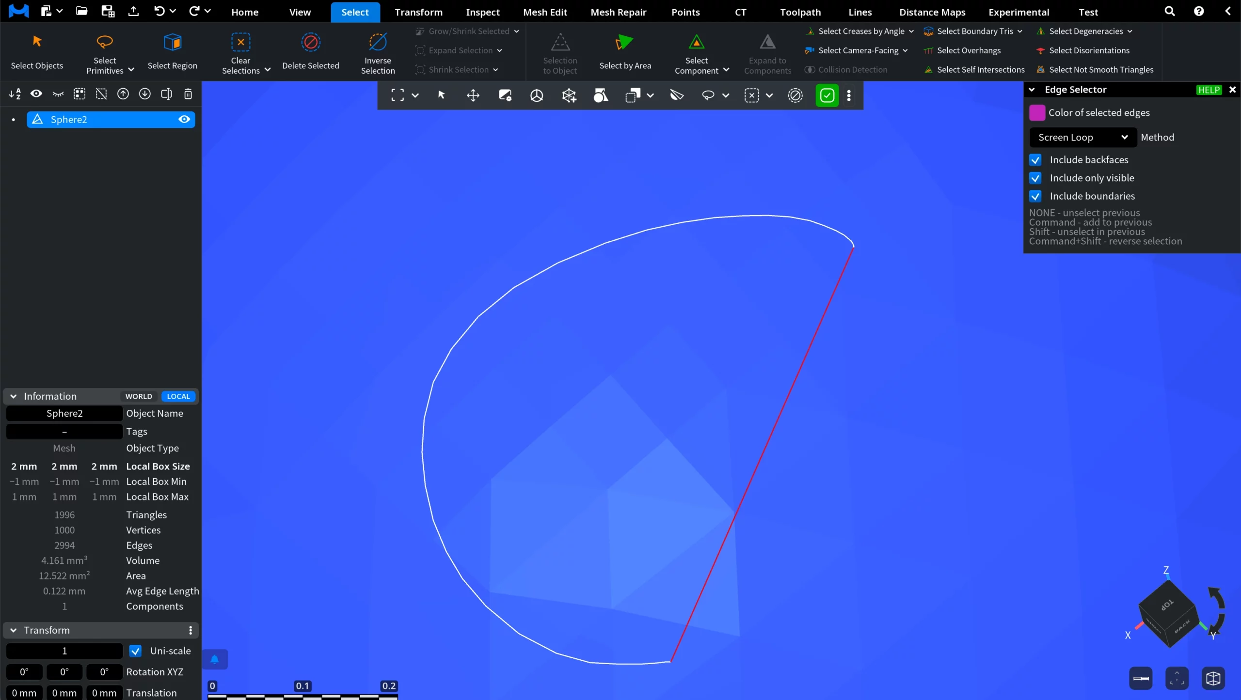 Edge Selector: Screen Loop