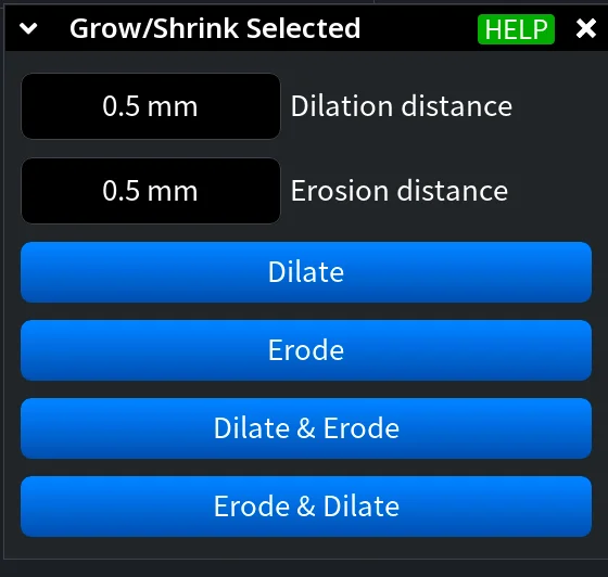 Grow/Shrink Selected: Panel