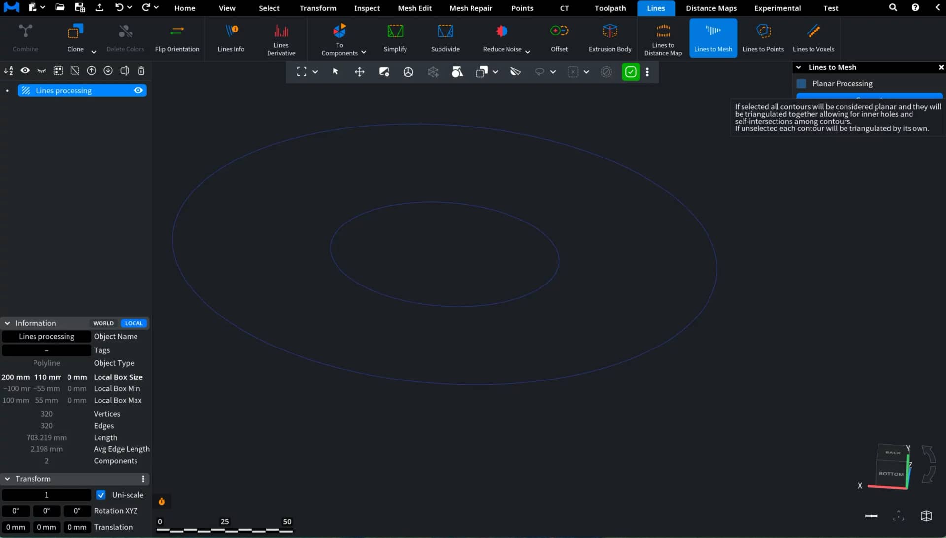 Lines to Mesh: Panel