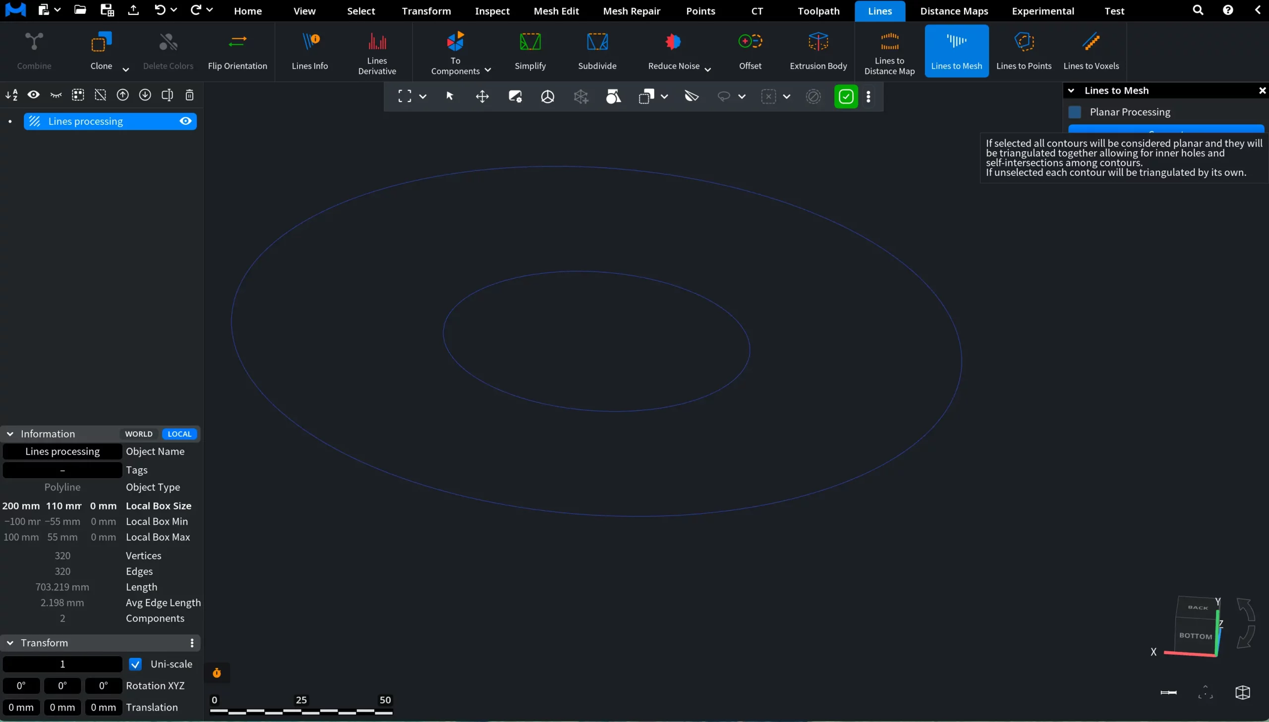 Lines to Mesh: Panel