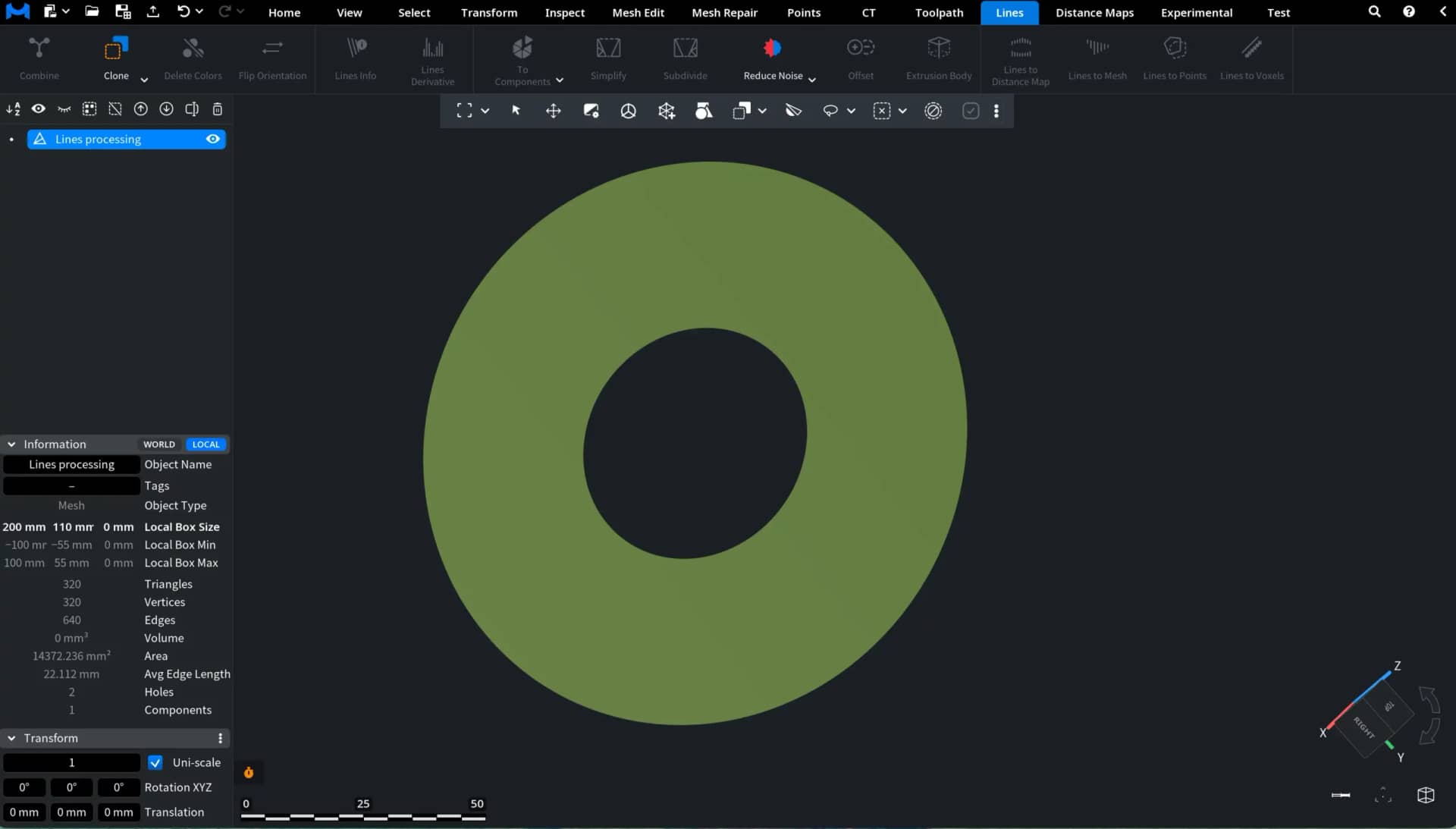 Lines to Mesh: Planar Processing On