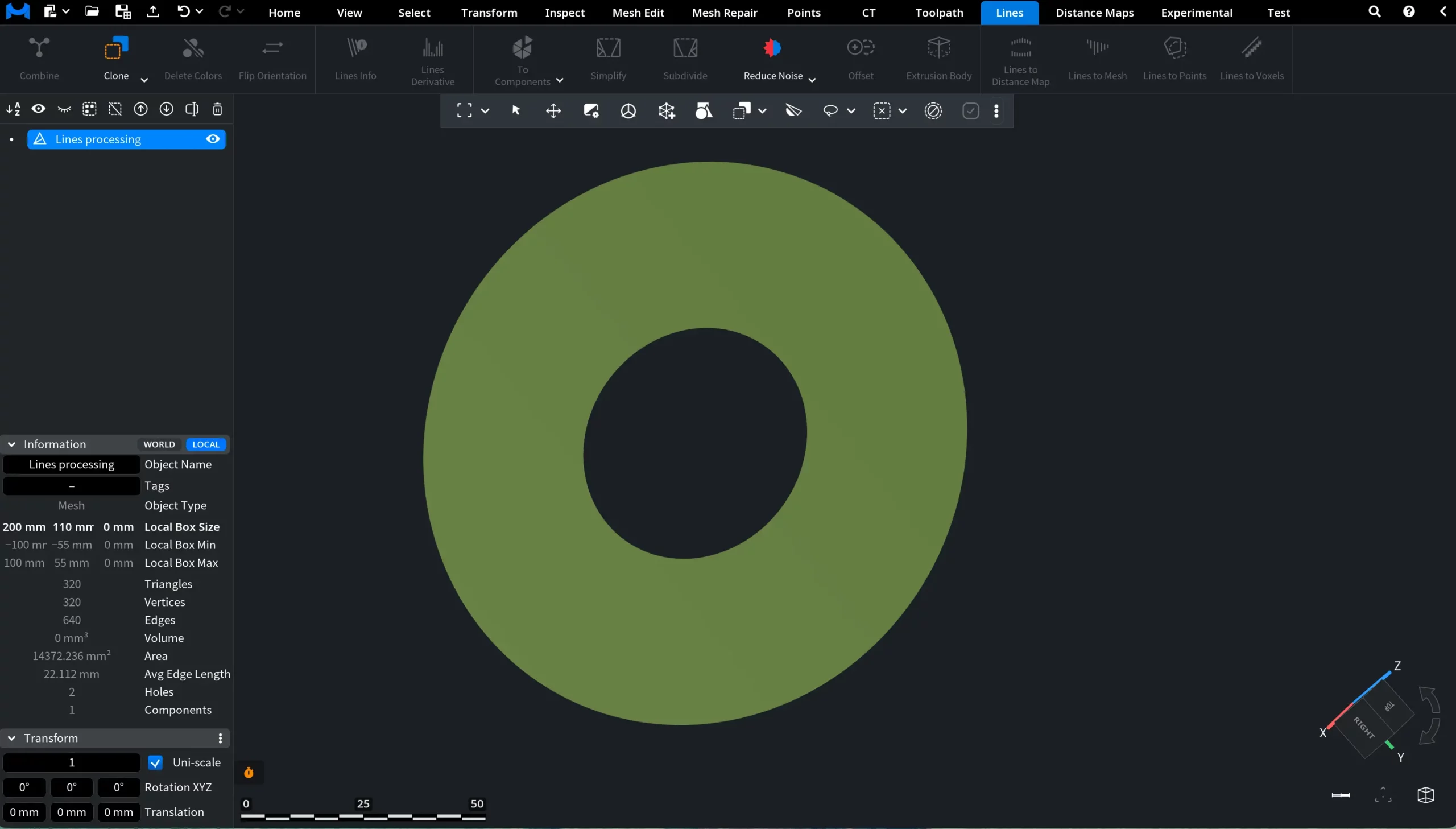 Lines to Mesh: Planar Processing On