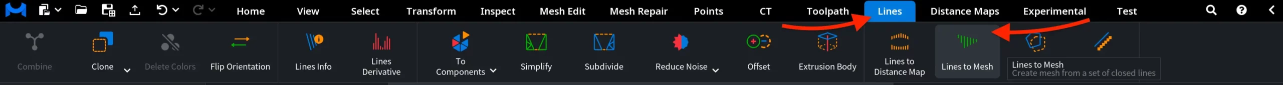 Lines to Mesh: Where to Find