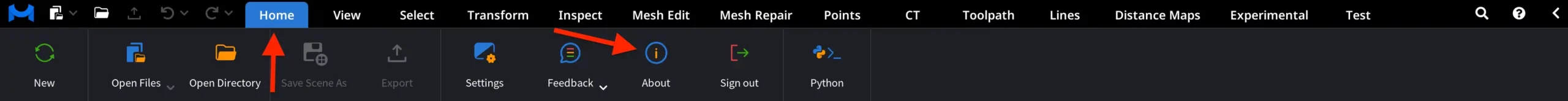 MeshInspector: About under Home