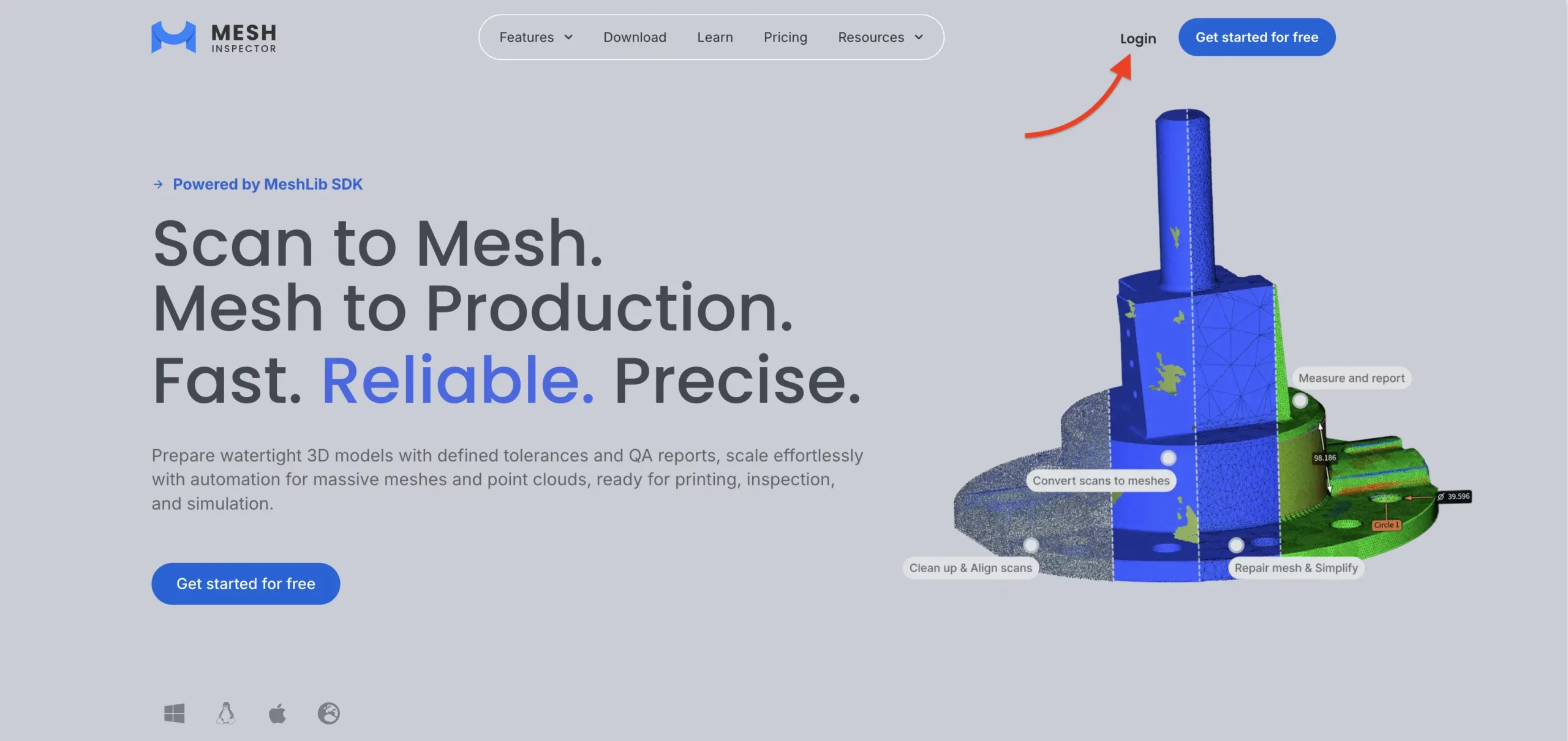MeshInspector: Login