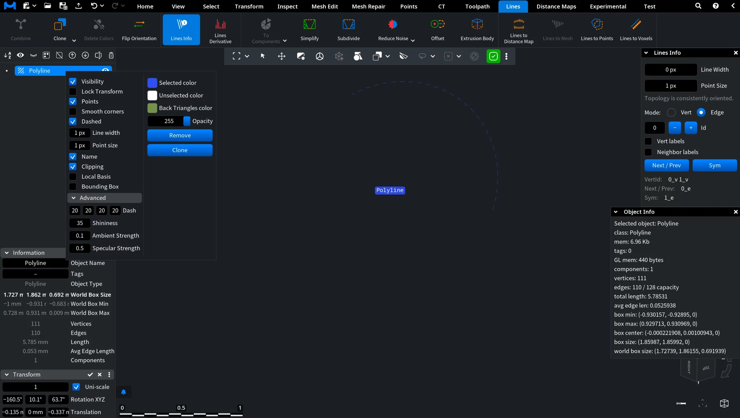 Polyline: Right-Clicked