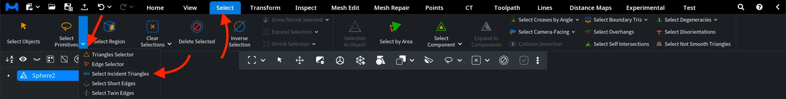 Select Incident Triangles: Where to Find