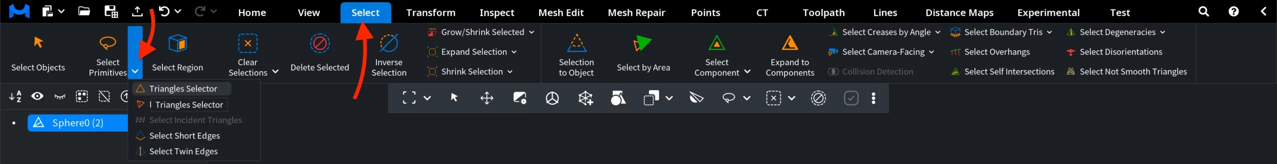 Triangles Selector: Where to Find