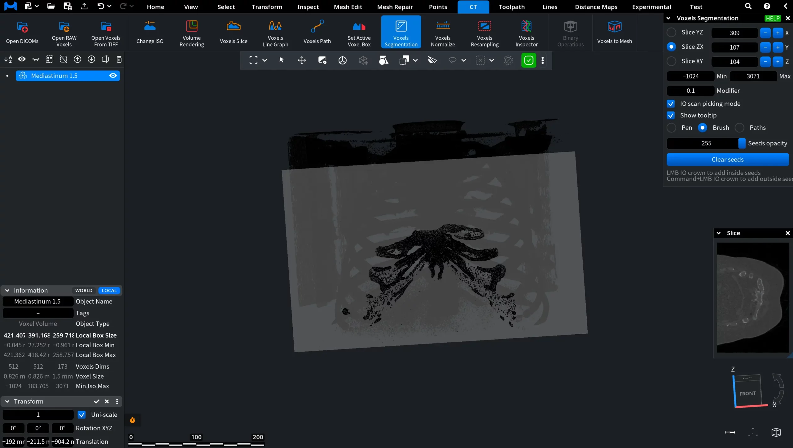 Voxels Segmentation: IO Mode
