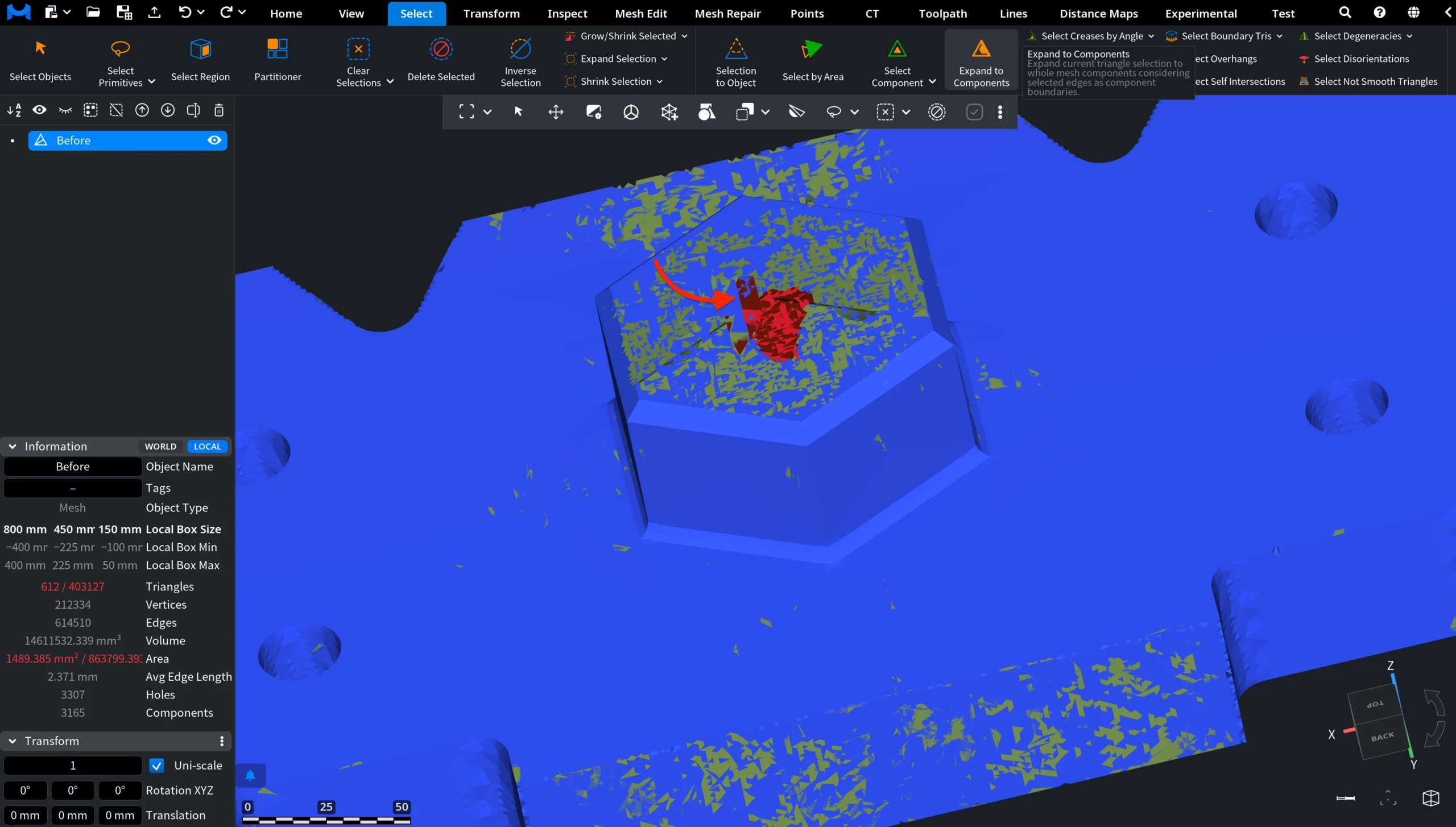 Expand to Components: Before