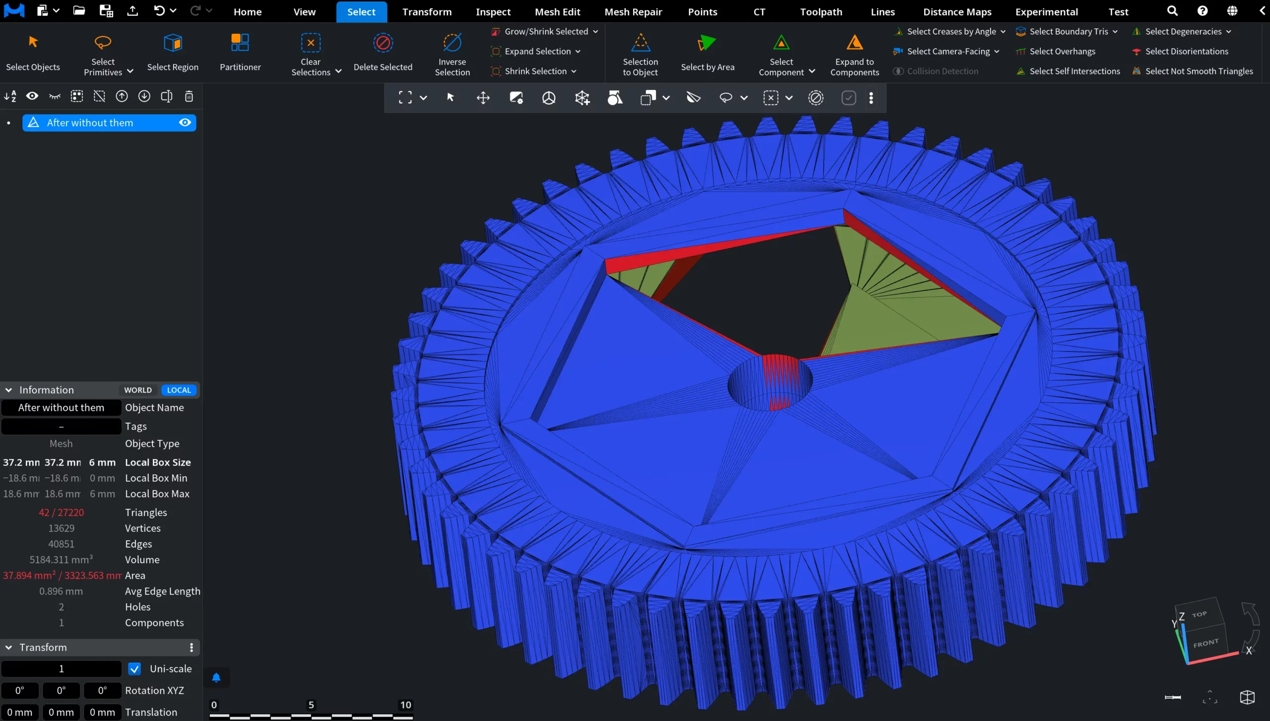 Select Boundary Tris: After