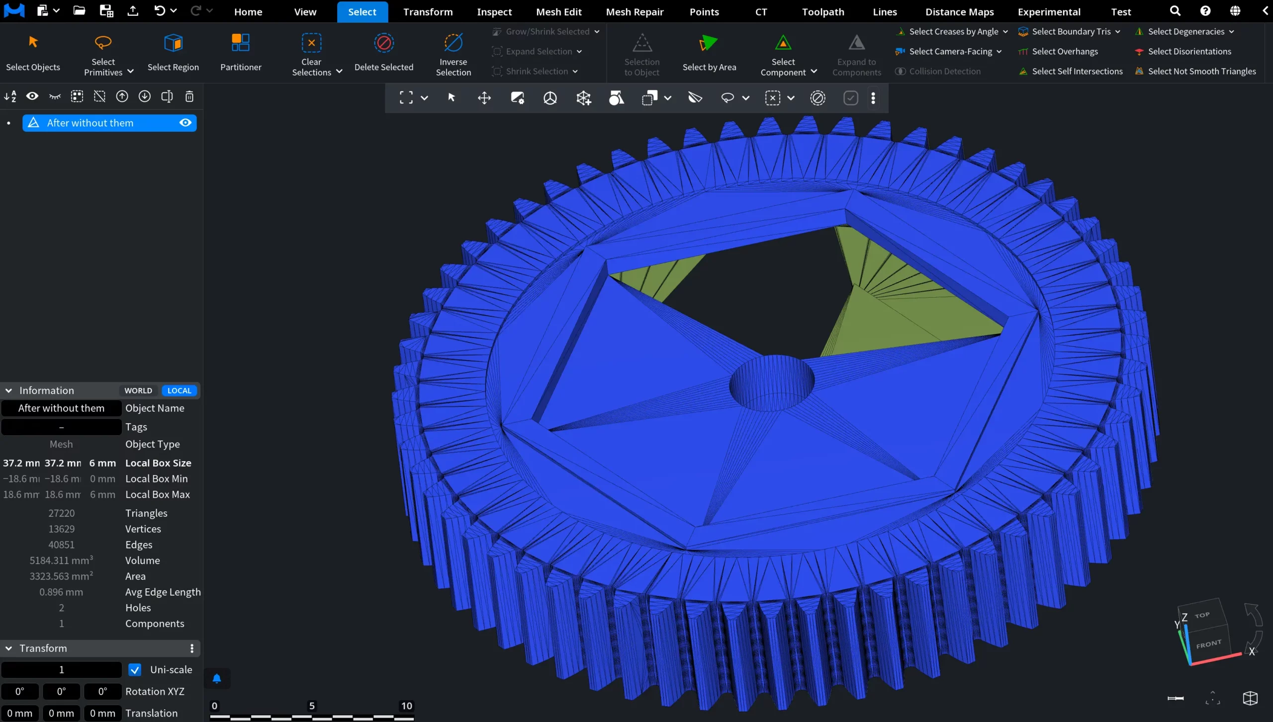 Select Boundary Tris: Before