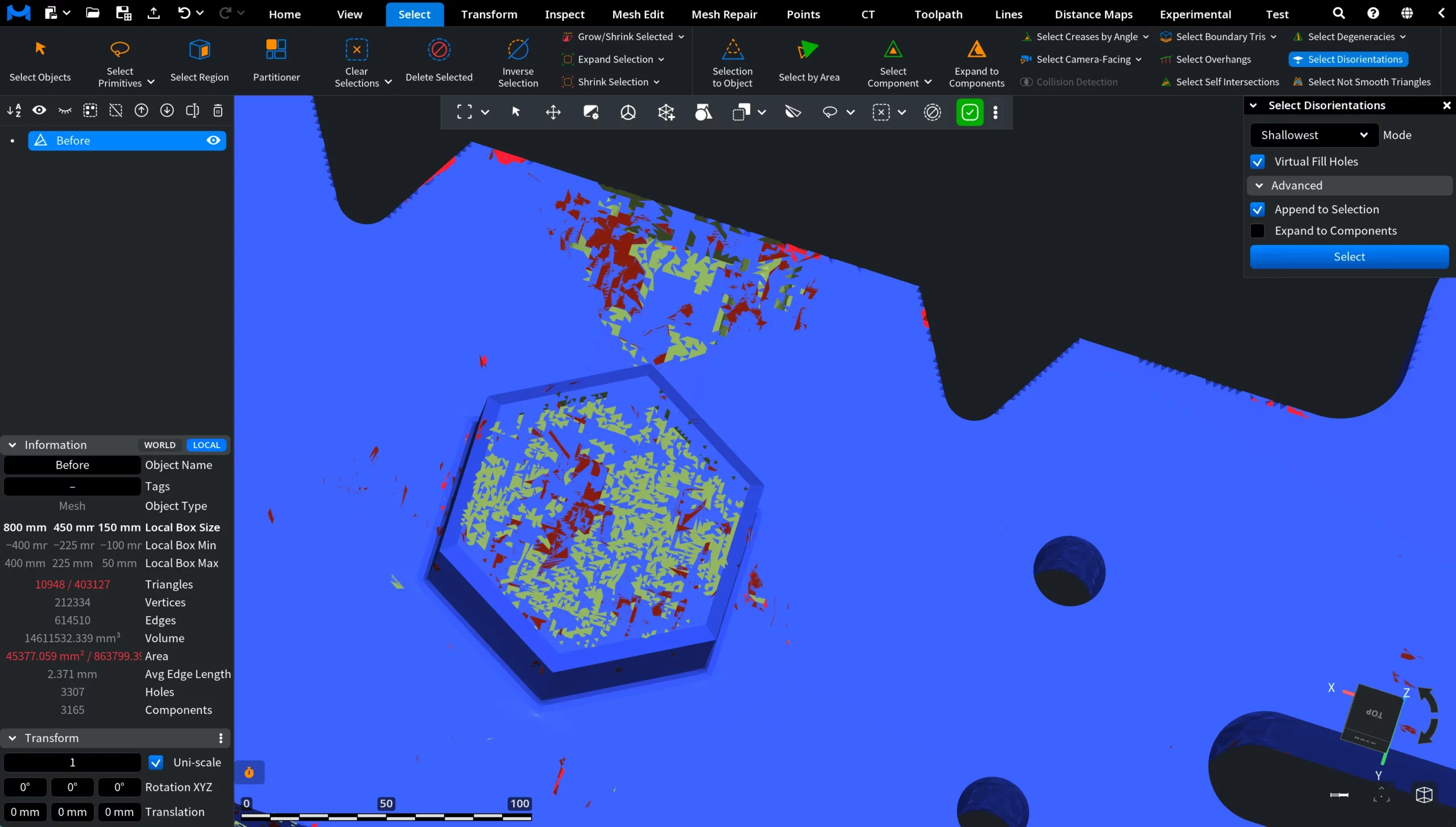 Select Disorientations: Result