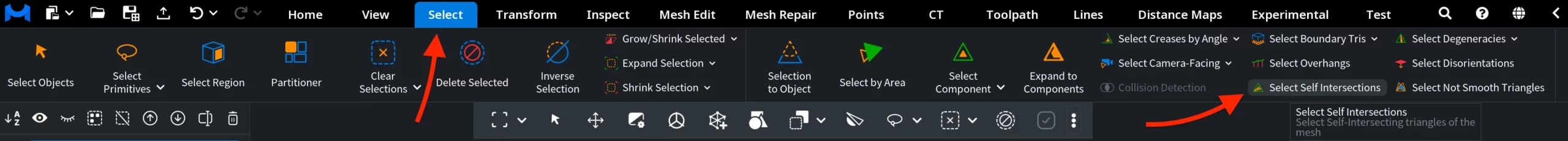 Select Self Intersections: Where to Find