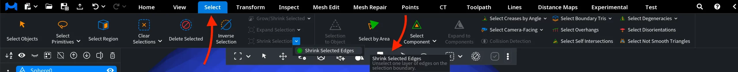 Shrink Selected Edges: Where to Find