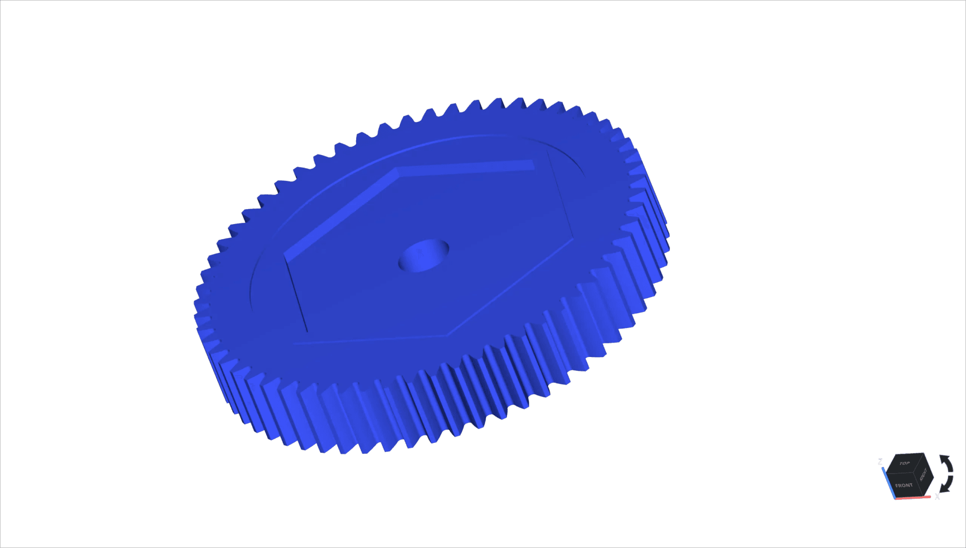 Exported screenshot of a blue gear on a white background.