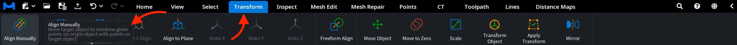 Align Manually: Where to Find