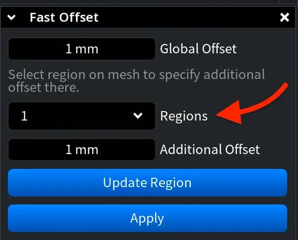Fast Offset: Updated Region