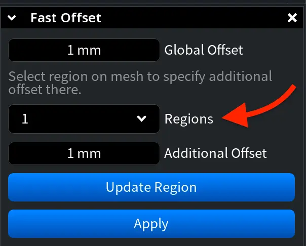 Fast Offset: Updated Region