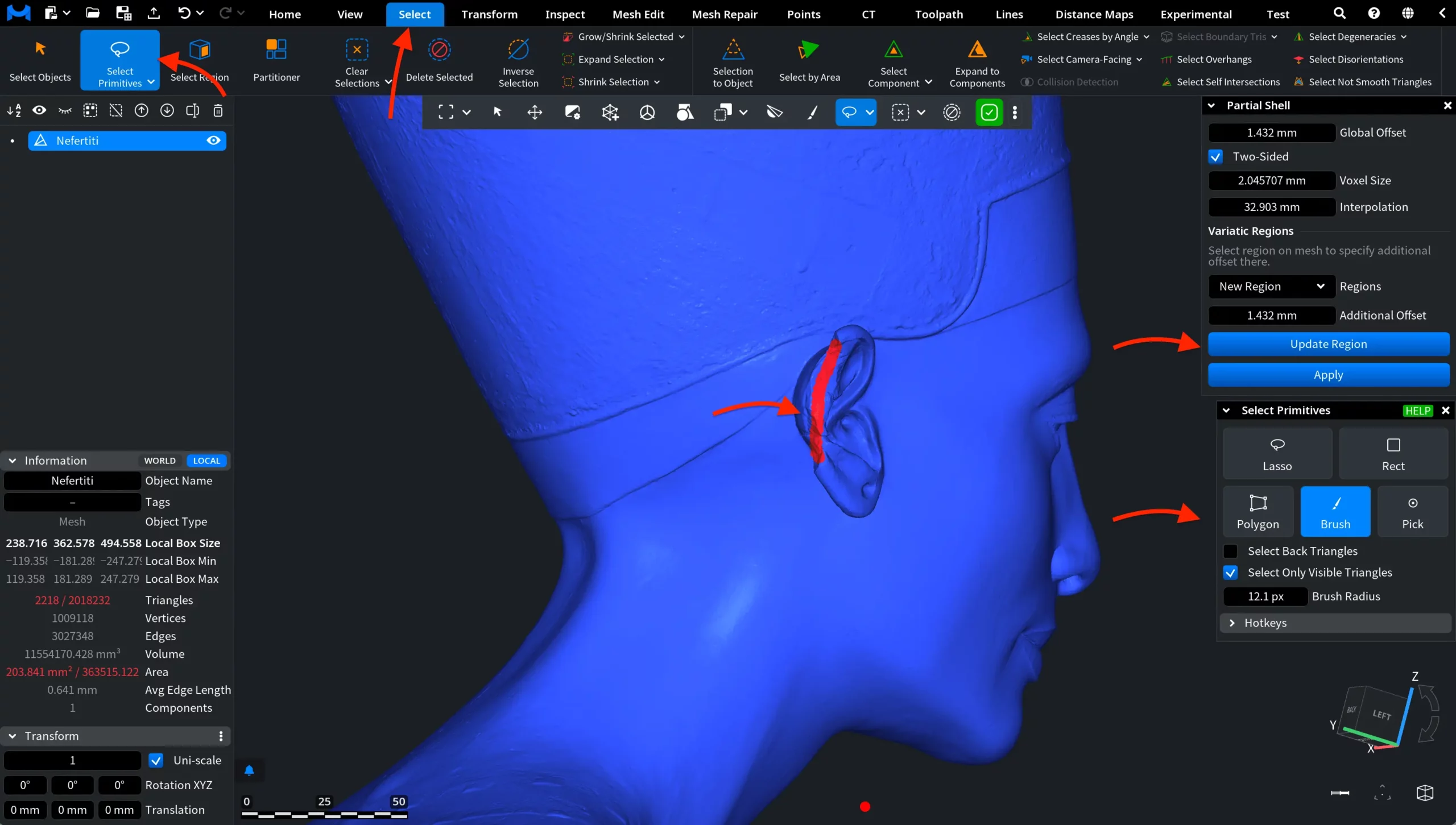 Partial Shell: Variatic Region