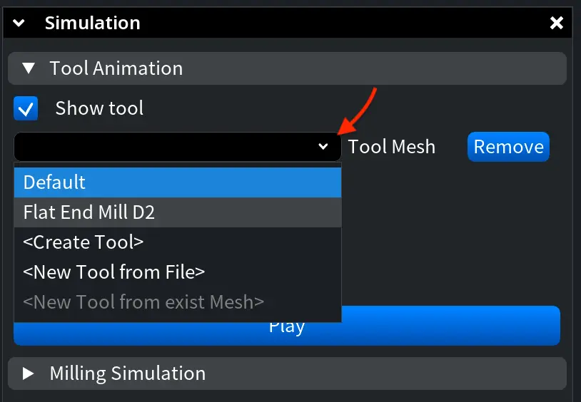 Simulation: Tool Animation. Tool Mesh