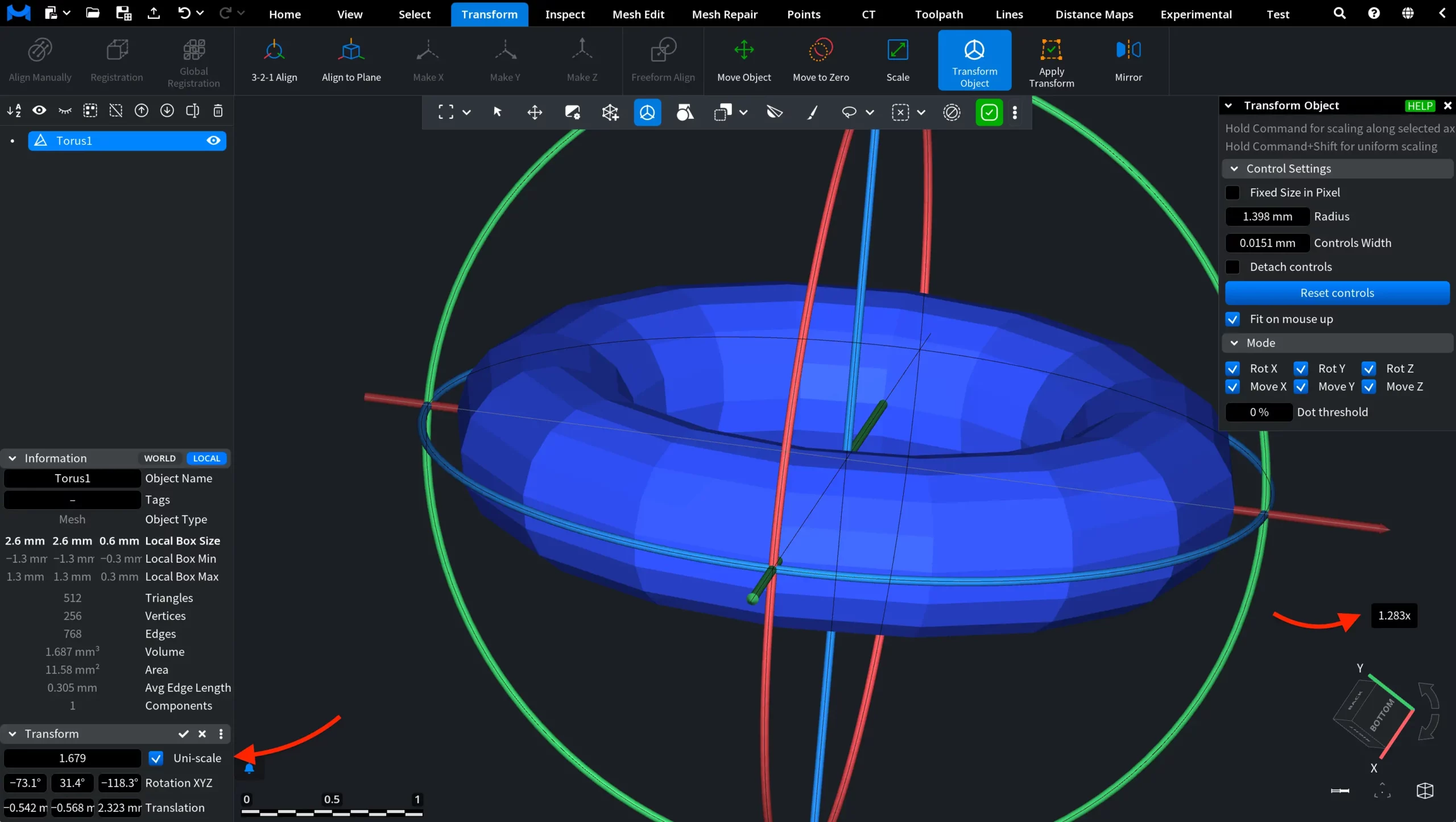 Transform Object: Uniform Scaling