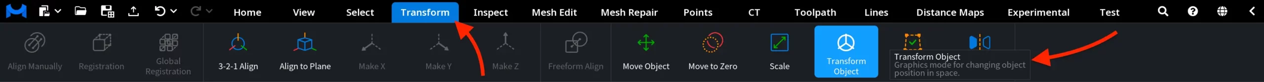 Transform Object: Where to Find