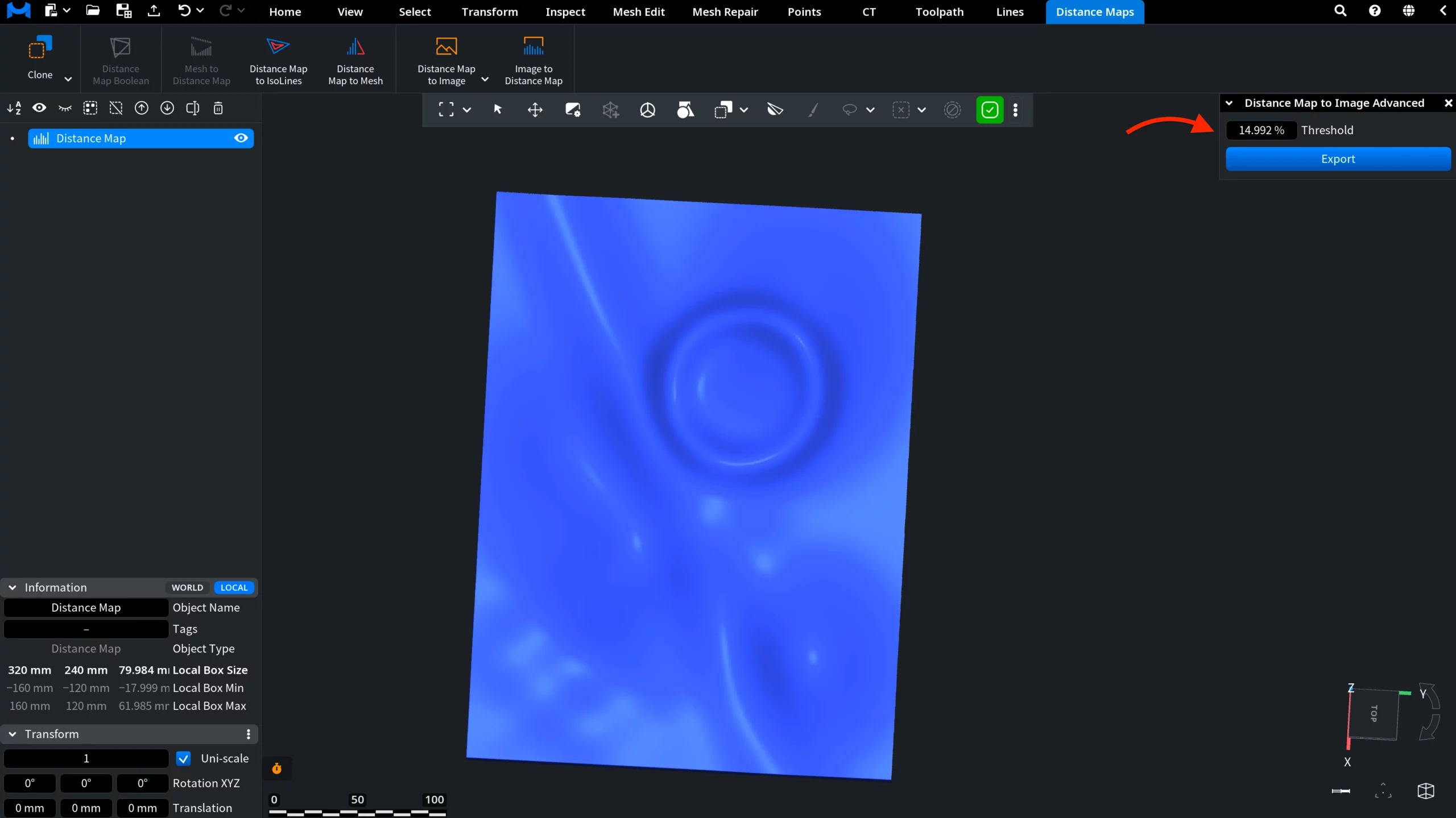 Distance Map to Image Advanced: Panel