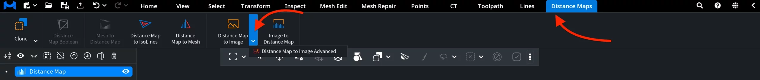Distance Map to Image Advanced: Where to Find