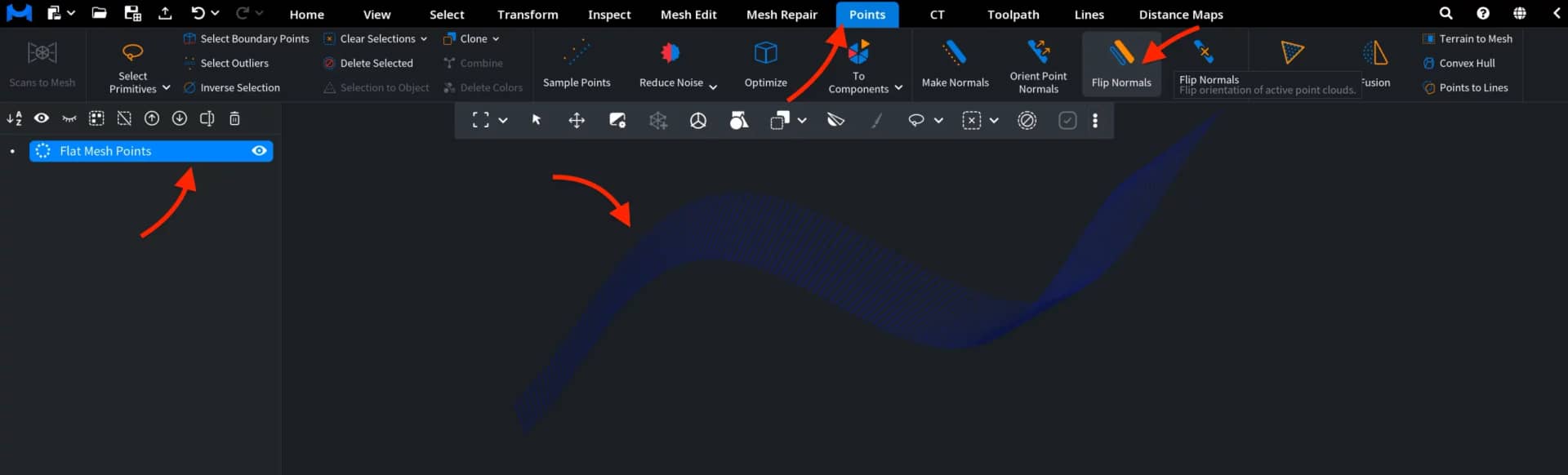 Flip Normals for Point Clouds: Where to Find