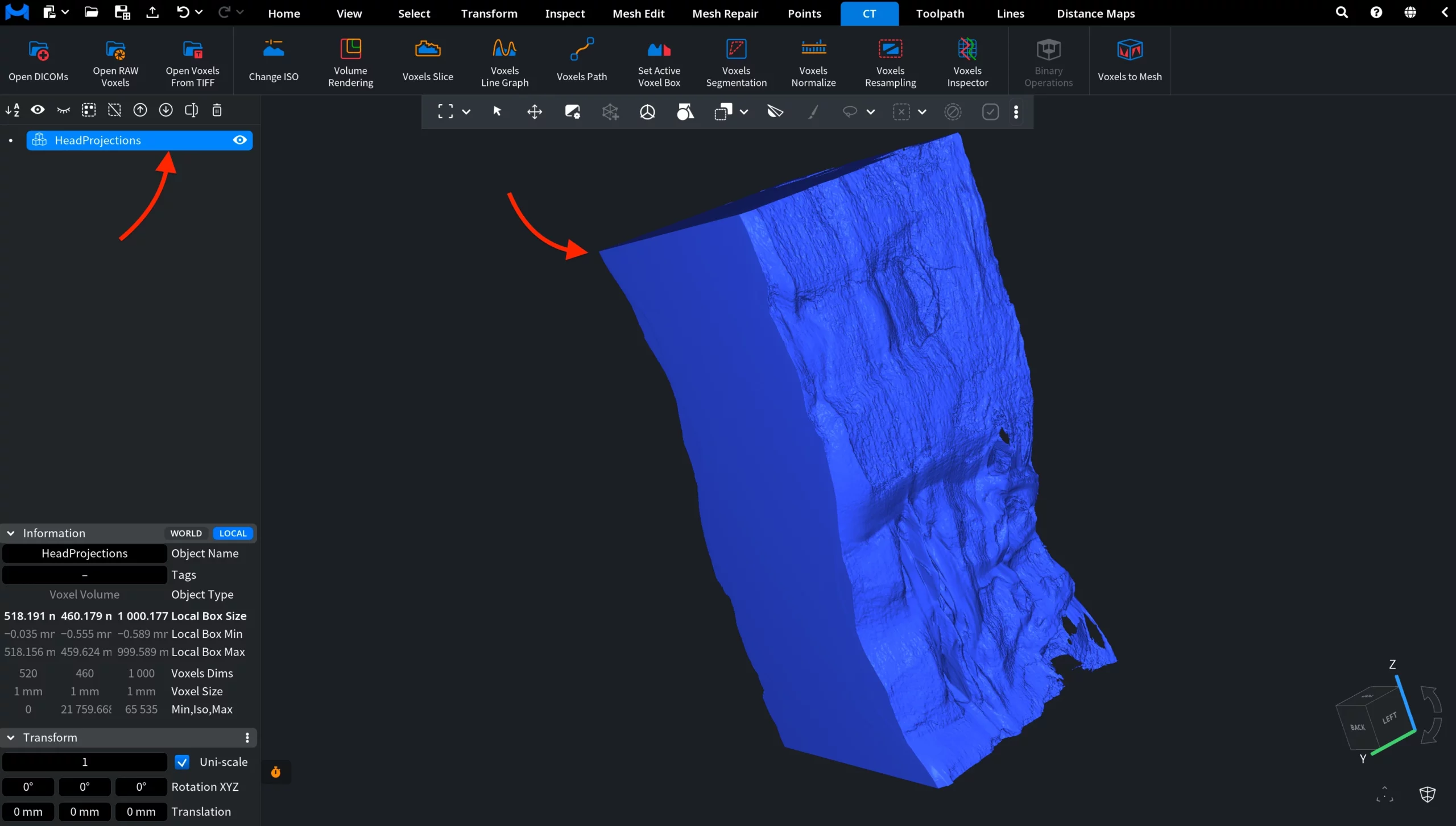Open Voxels From TIFF: After