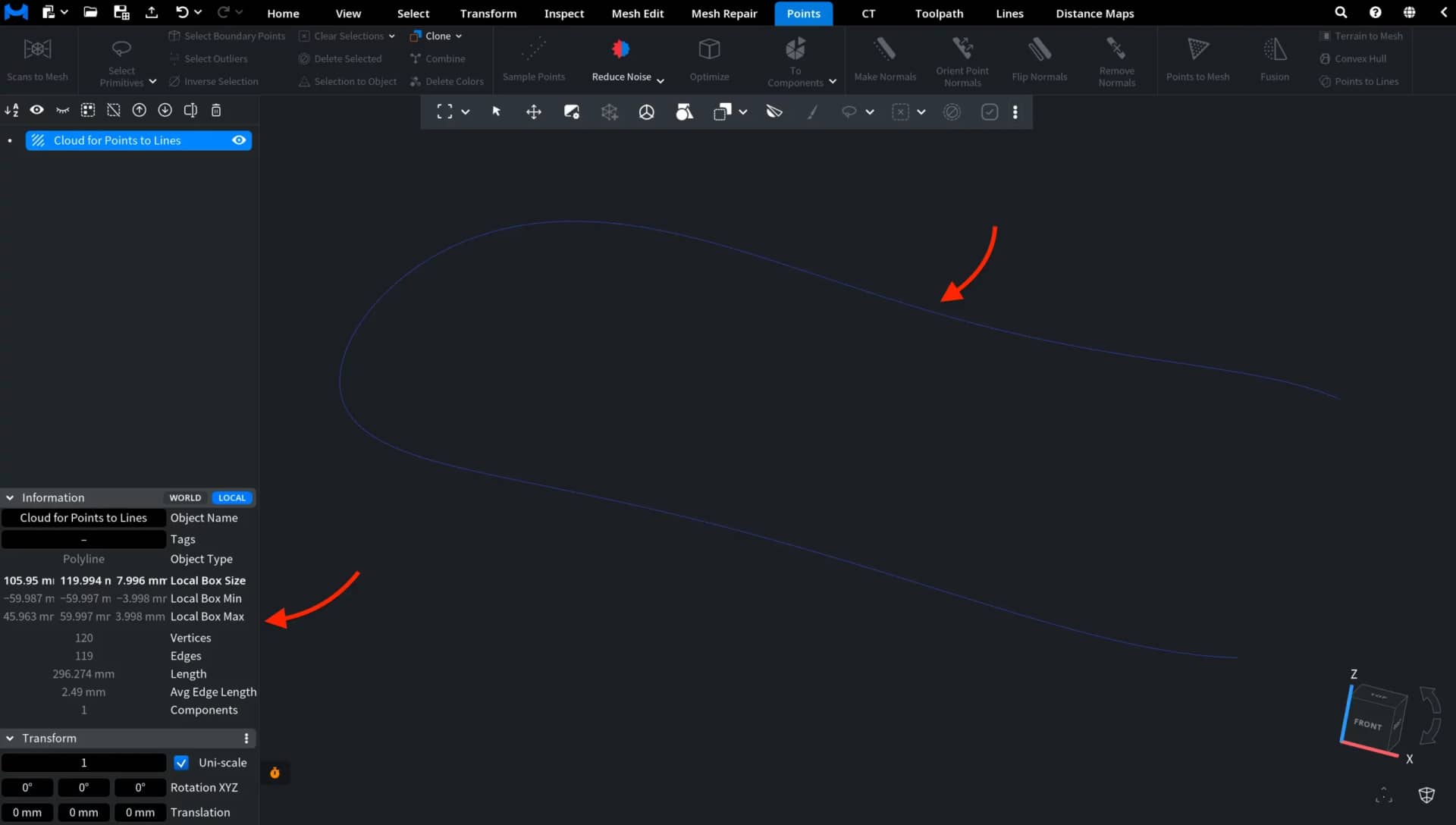 Points to Lines: Open Line