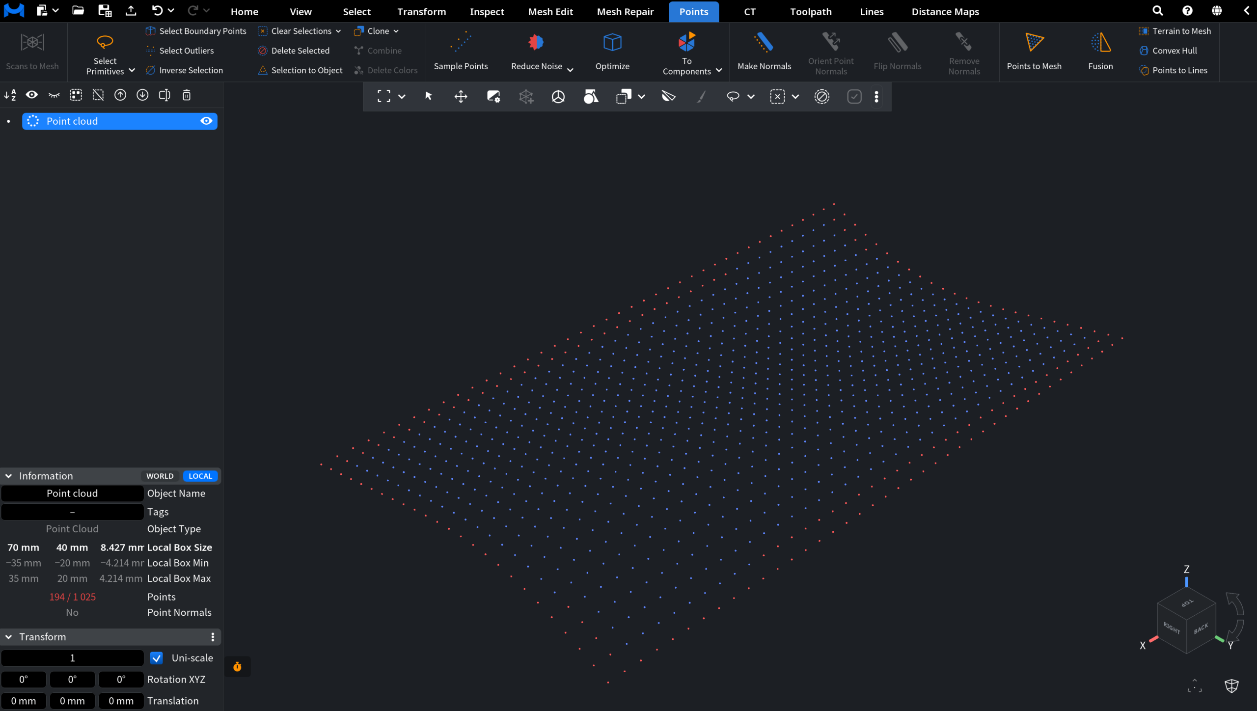 Select Boundary Points: Results with Adjusted Settings