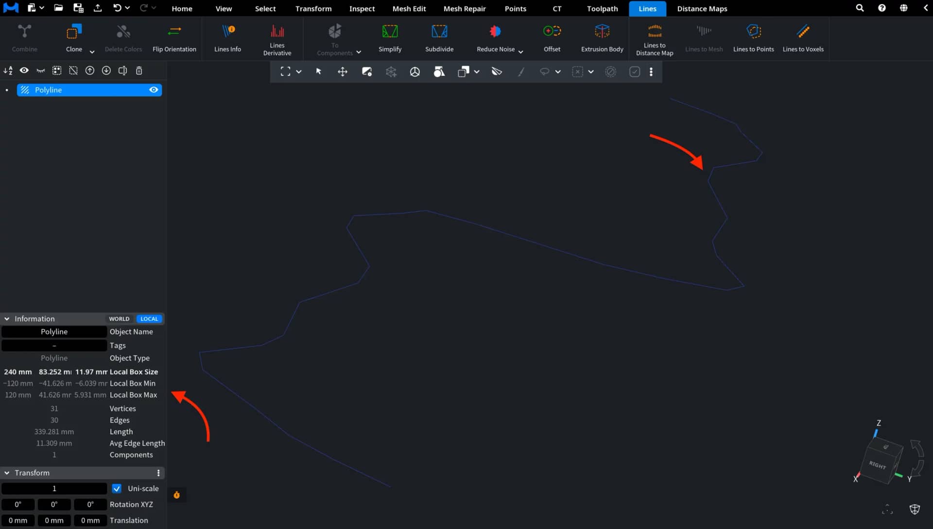 Simplify for Lines: Decimation Result