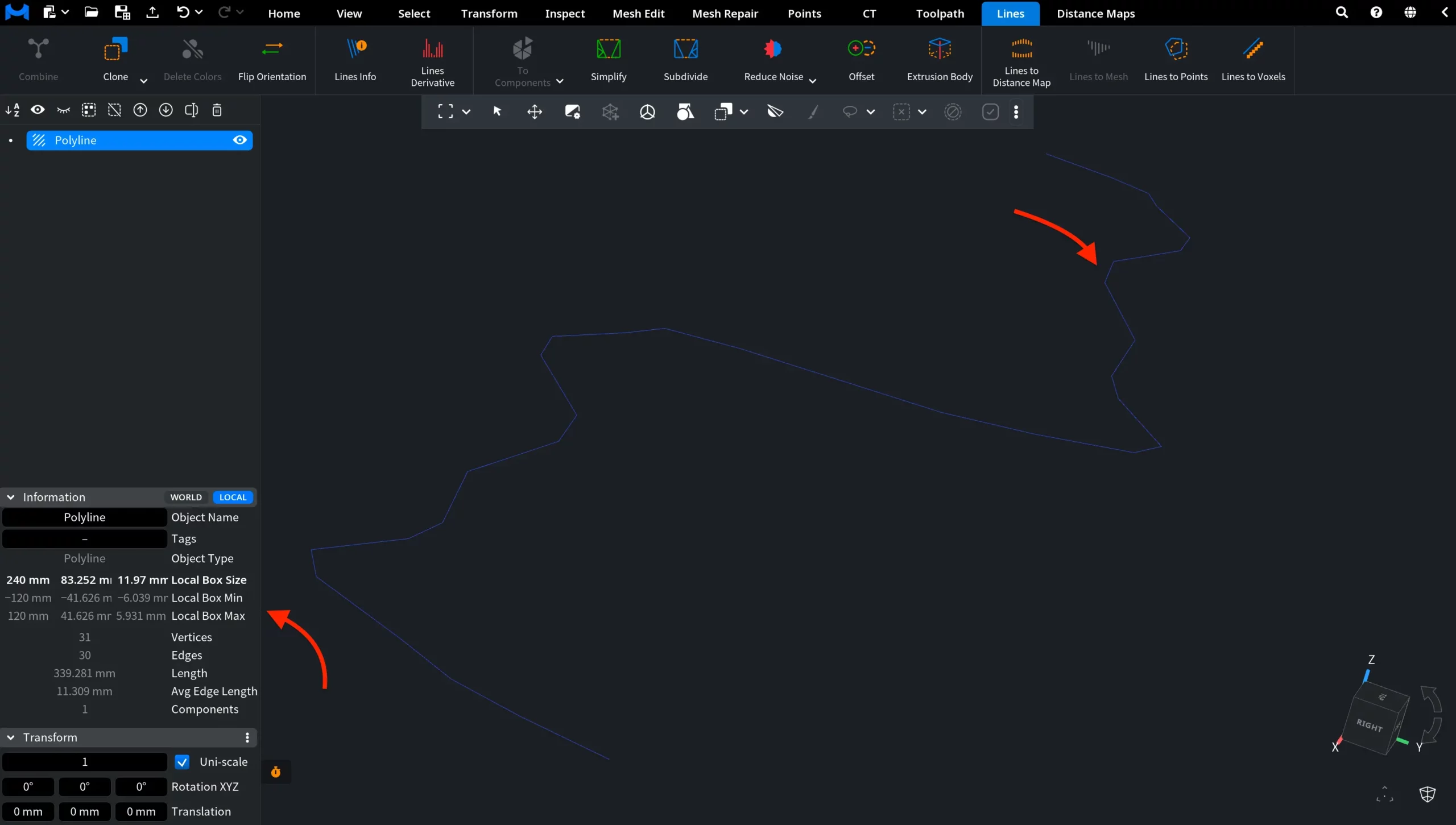 Simplify for Lines: Decimation Result